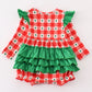 Red Christmas Tree Gingham Bubble Romper