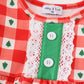 Red Christmas Tree Gingham Bubble Romper