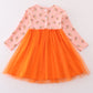 Orange Character Print Tutu Dress