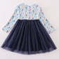 Navy Character Print Tutu Dress