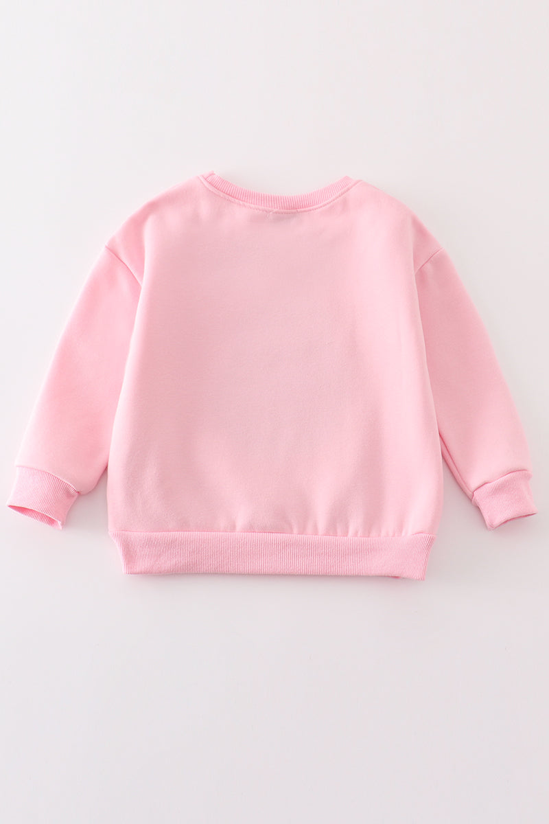 Pink Christmas Santa Claus Sequin Sweatshirt