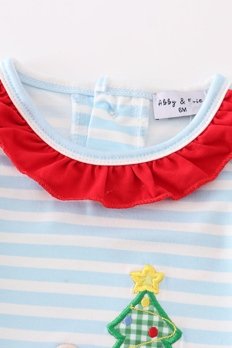 Blue Stripe Puppy Romper