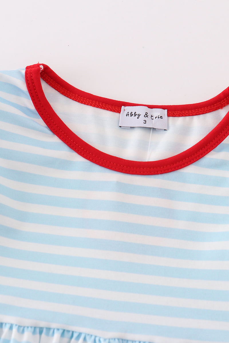 Blue Stripe Puppy Dress