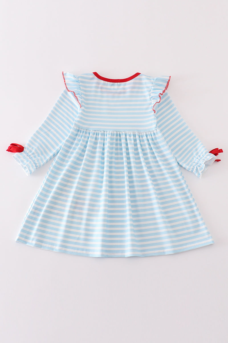 Blue Stripe Puppy Dress