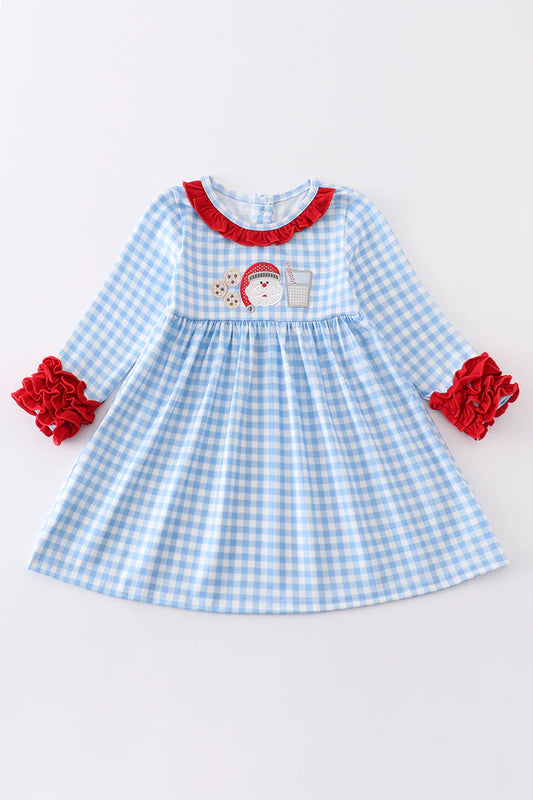 Blue Plaid Christmas Dress