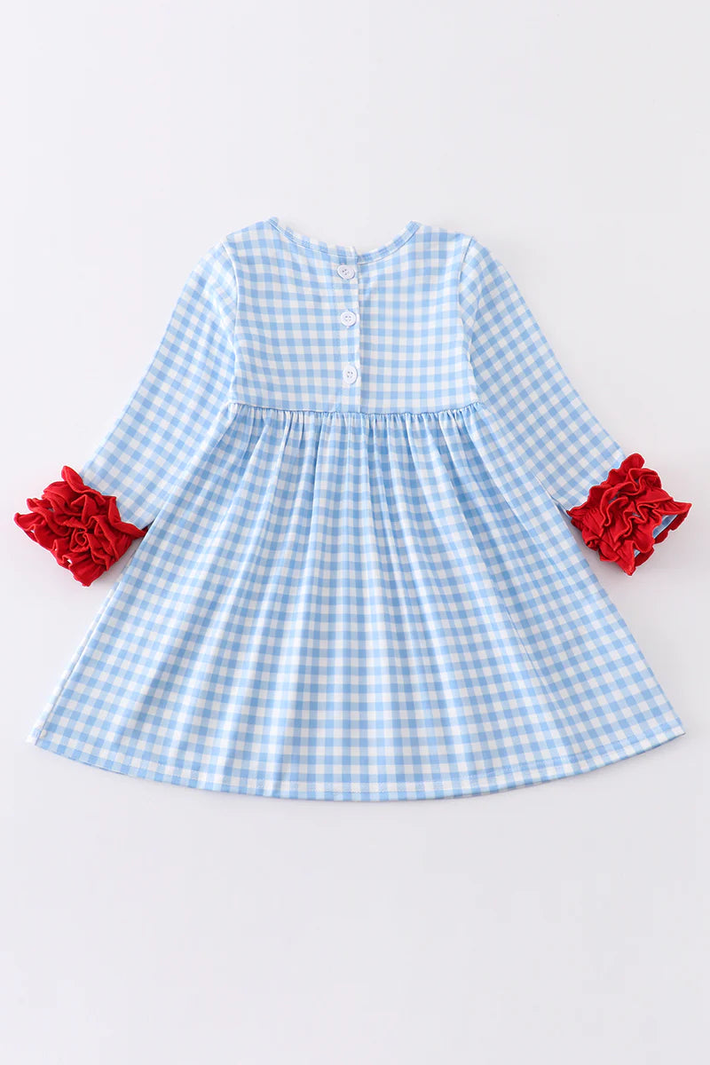 Blue Plaid Christmas Dress