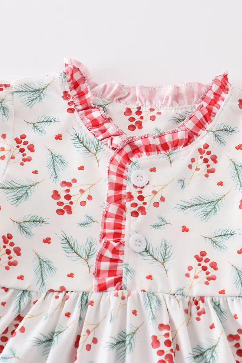 Christmas Holly Print Dress