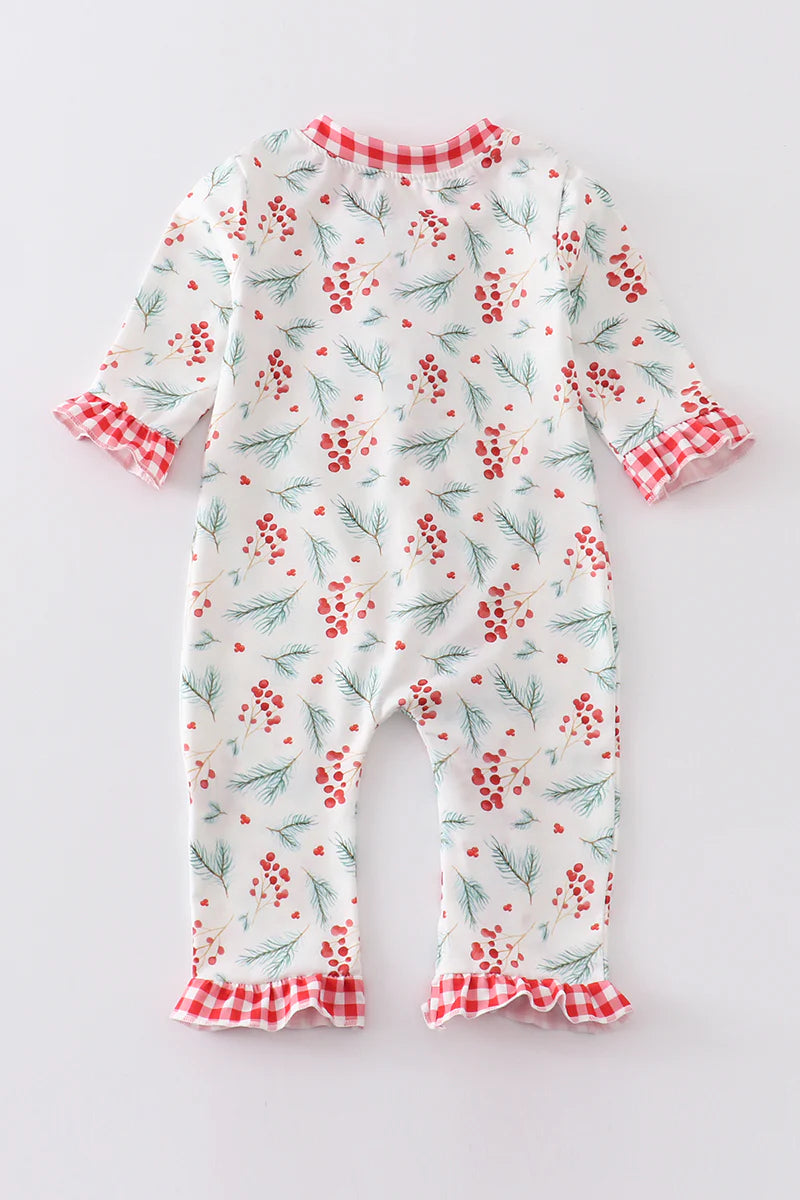 Christmas Holly Print Romper