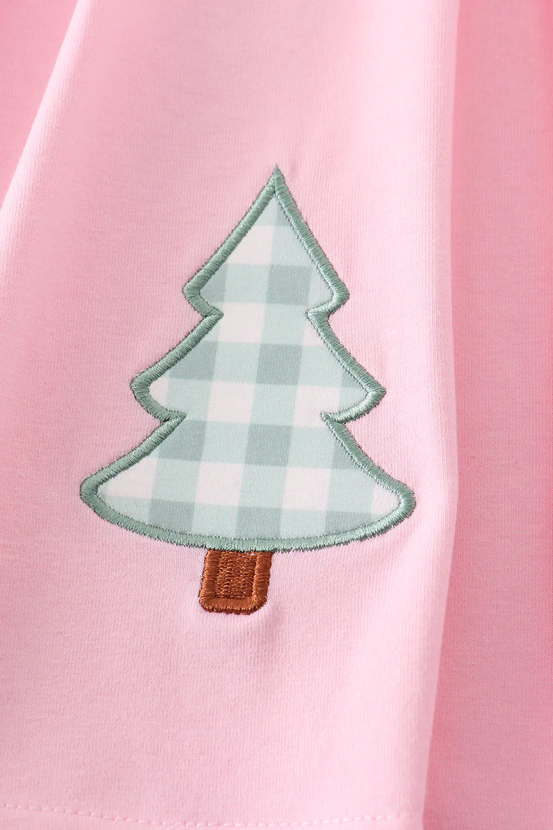 Pink and Green Christmas Tree Dress